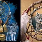 Dreamcatchers and wolf art!