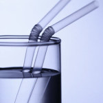 Drinking water through a straw!